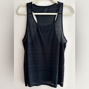 Champion Duo-Dry Black Sheer Activewear Tank Top, Size Medium
